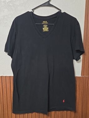 Polo by Ralph Lauren Black V-Neck Short Sleeve Tee